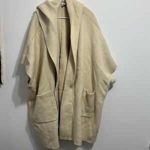 Free people hooded kimono sweater, poly/nylon, one size